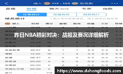 昨日NBA精彩对决：战报及赛况详细解析
